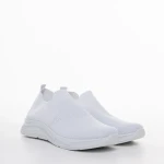 Pantofi sport dama albi din material textil Sky