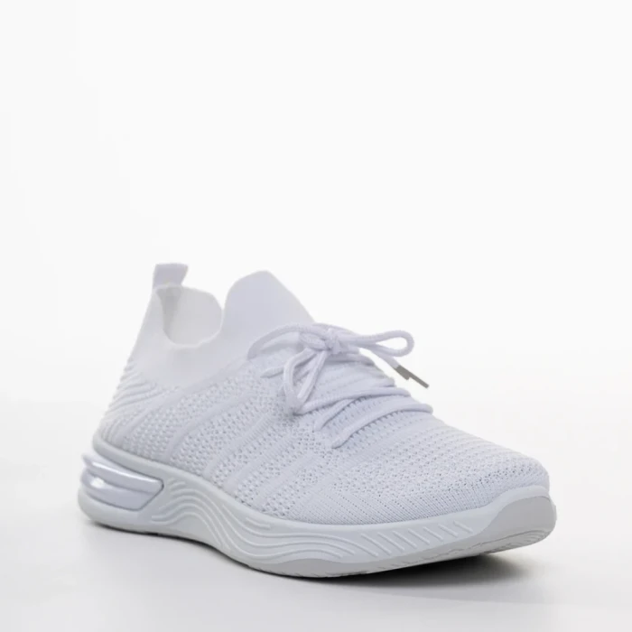 Pantofi sport dama albi din material textil Janelle