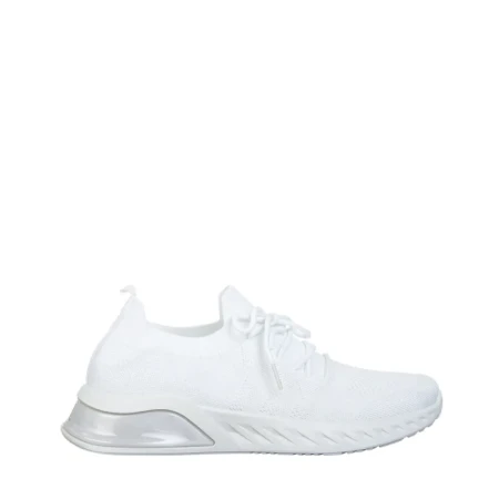 Pantofi sport dama albi din material textil Kyla