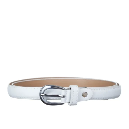 Curea dama alba din piele ecologica RH-19001