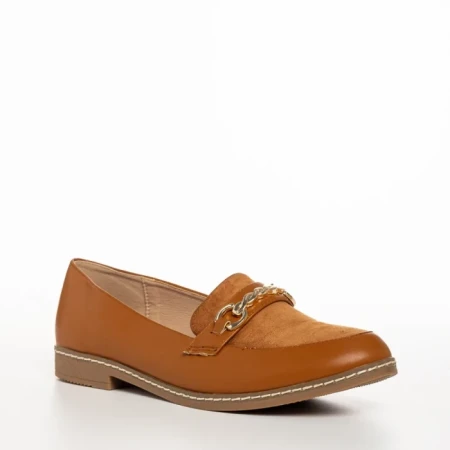 Mocasini dama camel din piele ecologica Vance