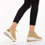 Pantofi sport dama bej din material textil Riolla