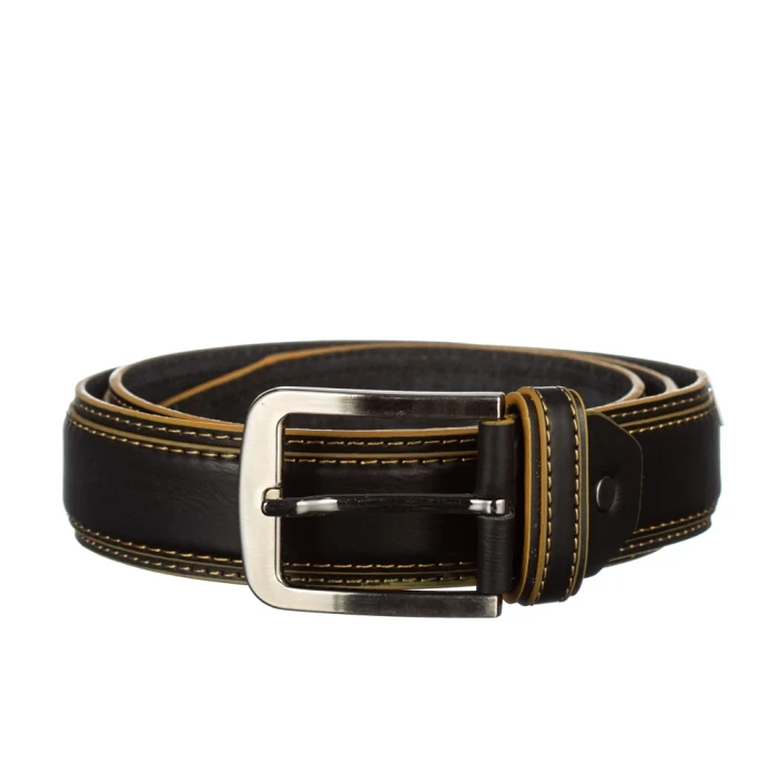 Curea barbati B379 neagra cu auriu