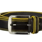 Curea barbati B379 neagra cu galben