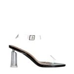 Sandale dama negre din material sintetic Natasha