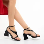 Sandale dama negre din piele ecologica Francine