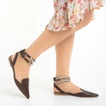Pantofi dama maro din piele ecologica Becky