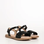 Sandale copii negre din piele ecolgica Winnie