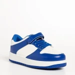 Pantofi sport copii albastri cu alb din piele ecologica Neal