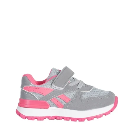Pantofi sport copii gri cu roz din material textil Venetta