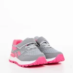 Pantofi sport copii gri cu roz din material textil Venetta