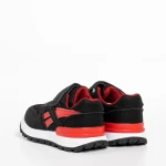 Pantofi sport copii negri cu rosu din material textil Venetta
