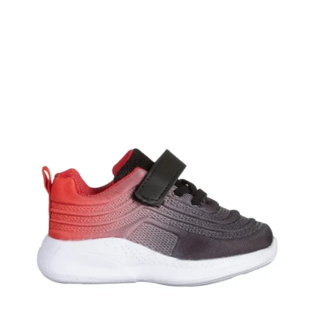 Pantofi sport copii negri cu rosu din material textil Vear