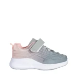 Pantofi sport copii gri cu roz din material textil Vear