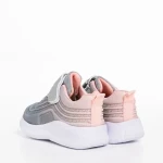 Pantofi sport copii gri cu roz din material textil Vear