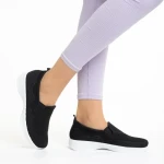 Pantofi sport dama albi cu negru din material textil Leanne