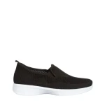 Pantofi sport dama albi cu negru din material textil Leanne