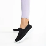 Pantofi sport dama albi cu negru din material textil Leanne