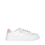 Pantofi sport dama albi cu roz din piele ecologica Ruba