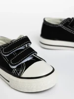 Tenisi copii negri din material textil Haku