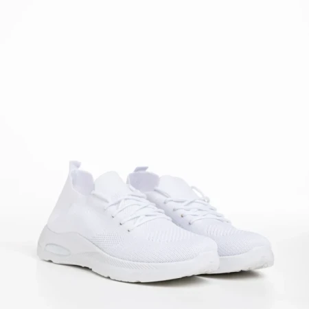 Pantofi sport dama albi din material textil Ricarda