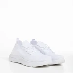 Pantofi sport dama albi din material textil Ricarda