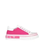 Pantofi sport dama albi cu roz din piele ecologica si material textil Calandra