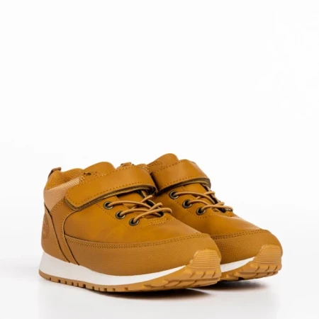 Pantofi sport copii camel din piele ecologica Clive