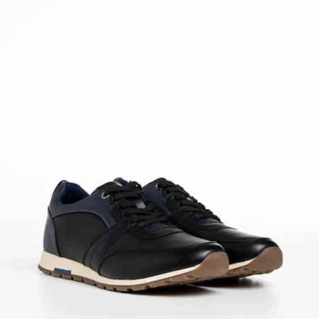 Pantofi sport barbati negri din piele ecologica Terrence