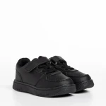 Pantofi sport copii negri din piele ecologica Ponty