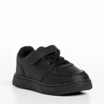 Pantofi sport copii negri din piele ecologica Ponty