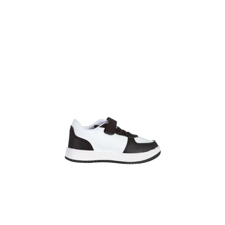 Pantofi sport copii albi cu negru din piele ecologica Ponty