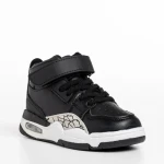 Pantofi sport copii negri din piele ecologica Jaxon