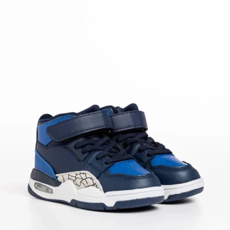 Pantofi sport copii albastru din piele ecologica Jaxon