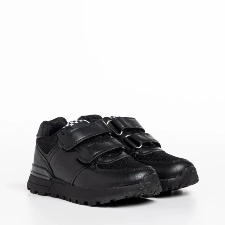 Pantofi sport copii negri din material textil Darbie