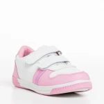 Pantofi sport copii roz cu alb din piele ecologica Buddy
