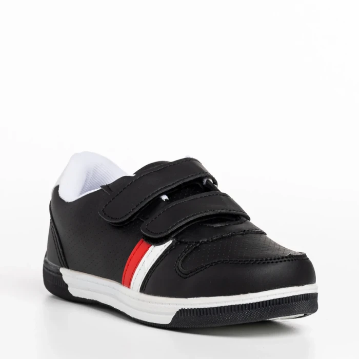 Pantofi sport copii negri din piele ecologica Buddy