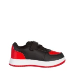 Pantofi sport copii rosii cu negru din piele ecologica Ponty