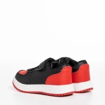 Pantofi sport copii rosii cu negru din piele ecologica Ponty