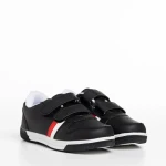 Pantofi sport copii negri din piele ecologica Buddy