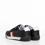 Pantofi sport copii negri din piele ecologica Buddy