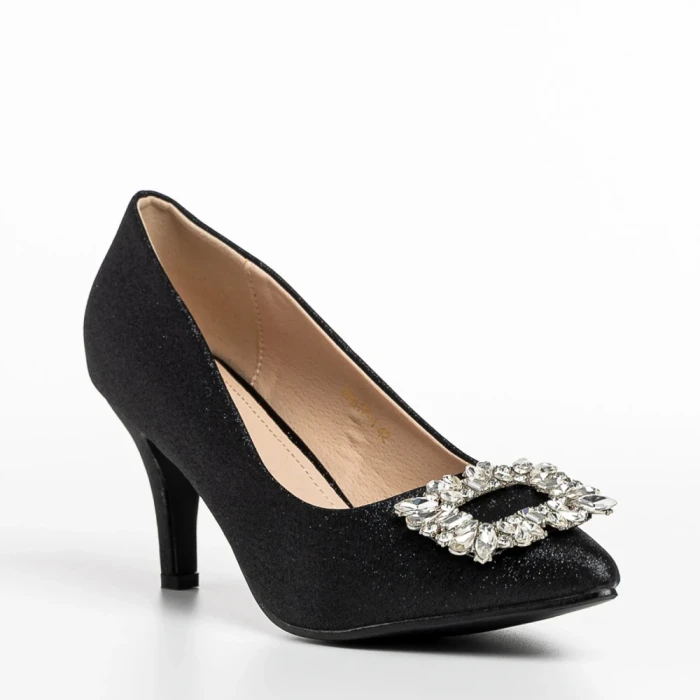 Pantofi dama negri din material textil Rylie