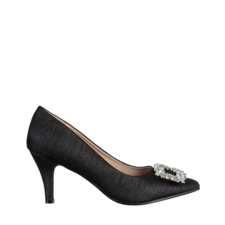 Pantofi dama negri din material textil Rylie