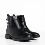 Botine dama negre din piele ecologica Alandra