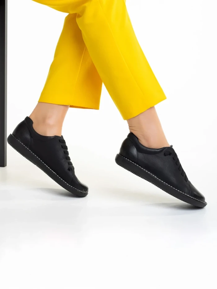 Pantofi dama negri din piele ecologica Clarice