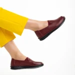 Pantofi dama grena din piele ecologica Emiliana