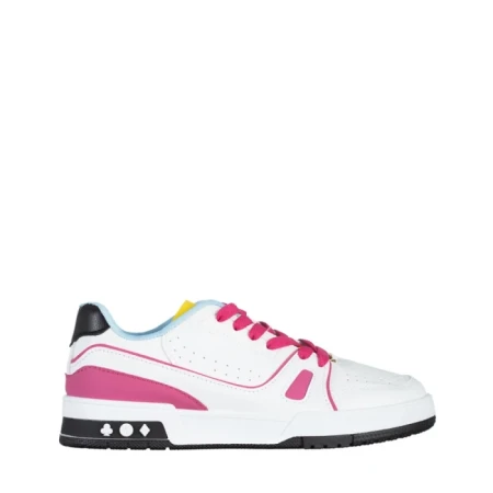 Pantofi sport dama roz din piele ecologica si material textil Raela