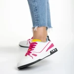 Pantofi sport dama roz din piele ecologica si material textil Raela