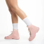 Pantofi sport dama roz din material textil Yariana