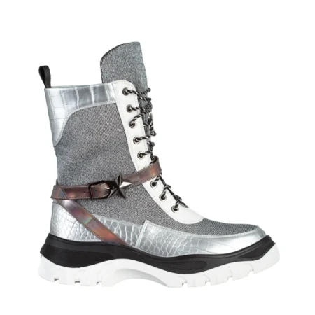 Pantofi sport dama arginti din material textil Regenia